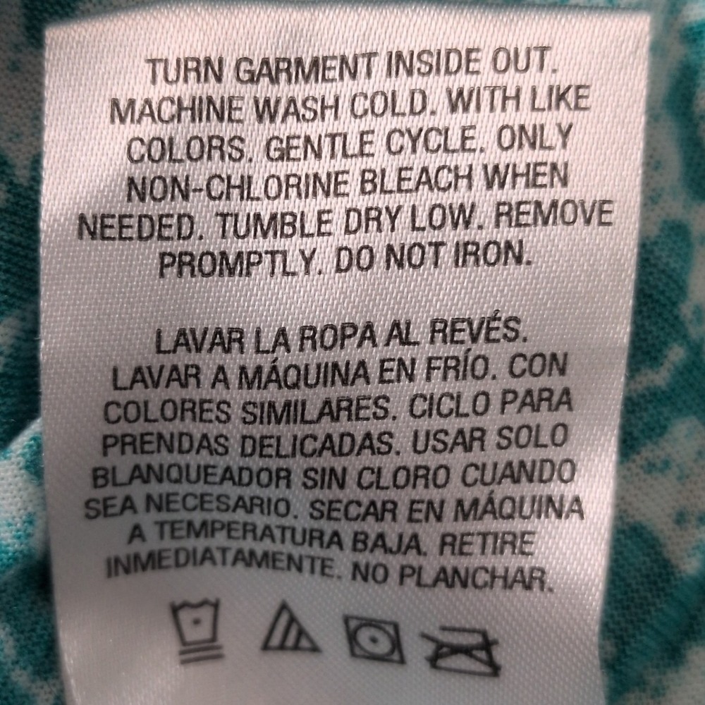Laura Scott Sleeveless Top Women 1X Teal White Crochet Lace Trim Damask Blouse - Picture 7 of 7